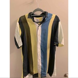 Zara Men Striped Shirt Relaxed Fit